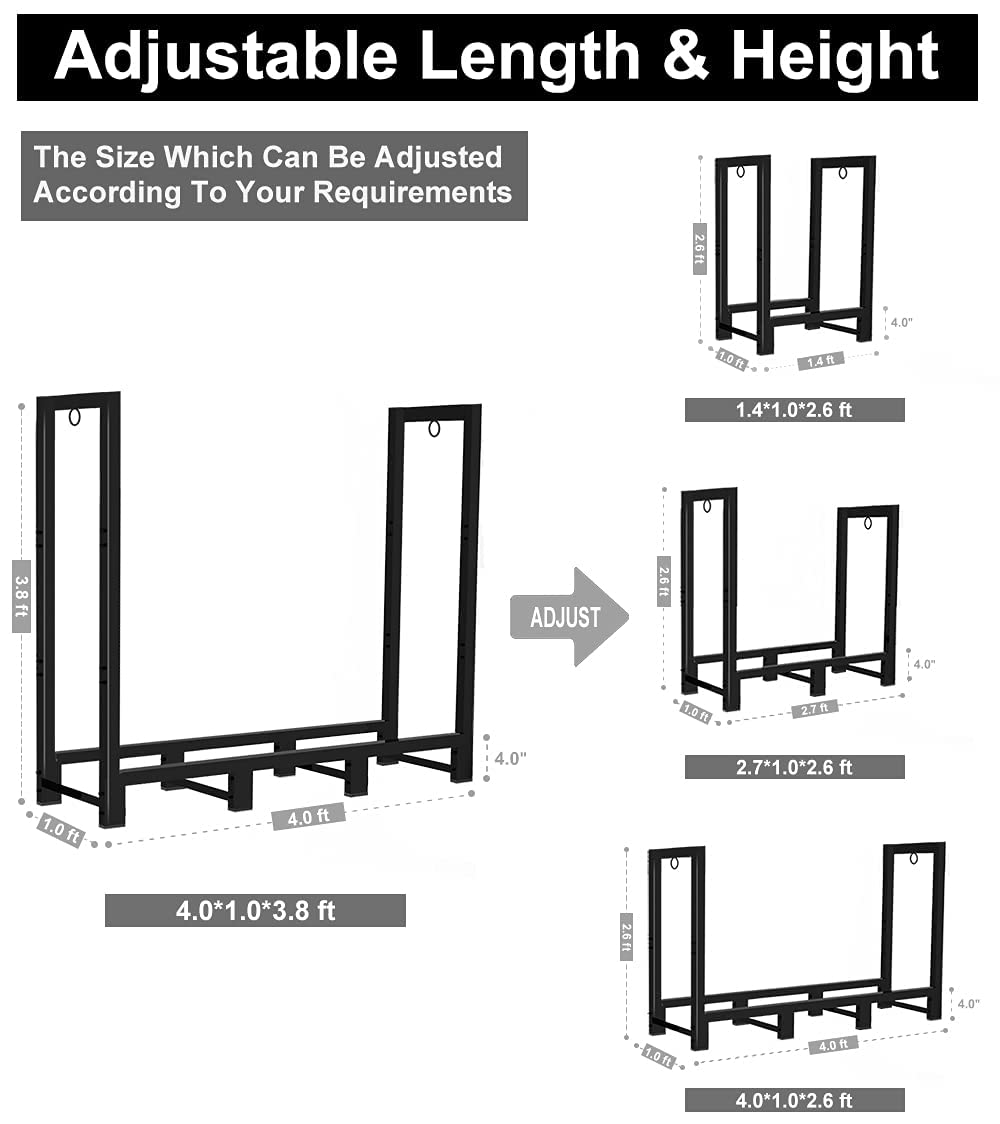Outdoor Firewood Rack - 4Ft