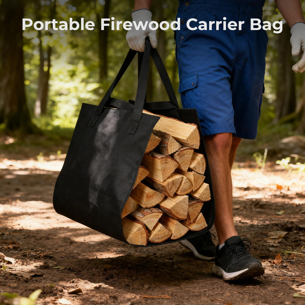 Firewood Rack with Log Carrier Bag