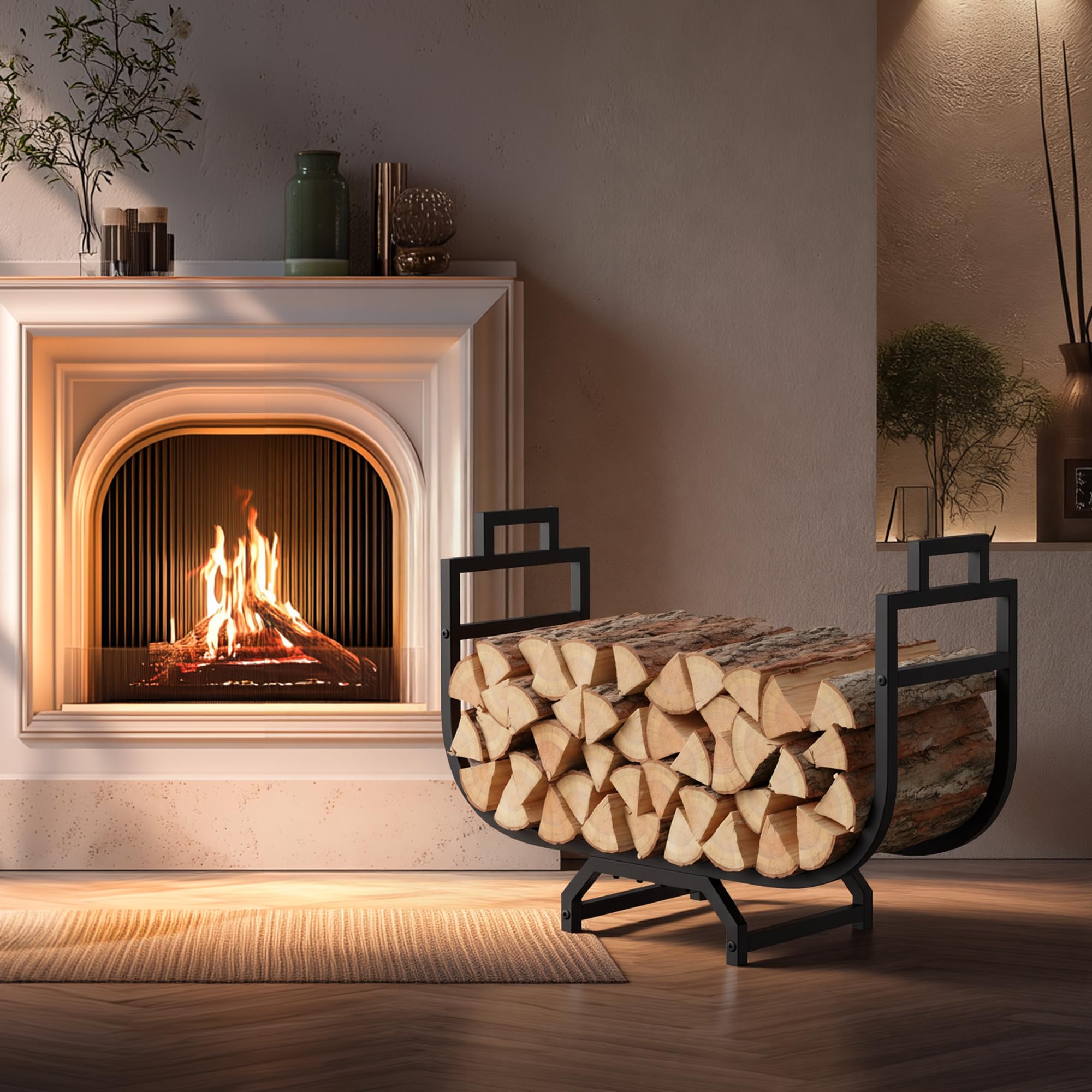 Firewood Rack with Log Carrier Bag